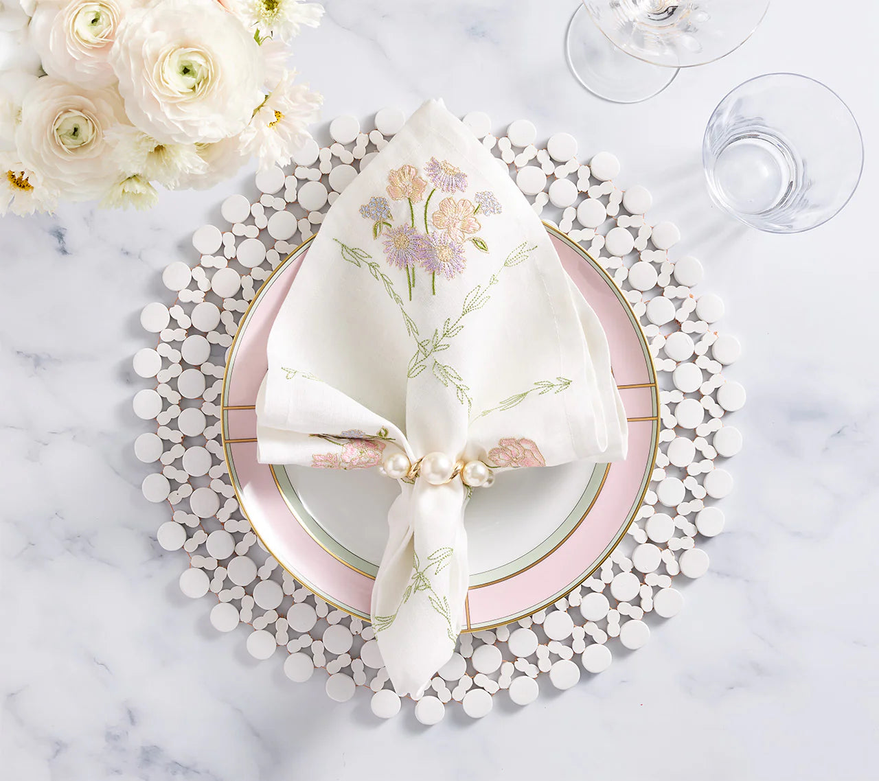 Pearl Drift Napkin Ring - Set of 4