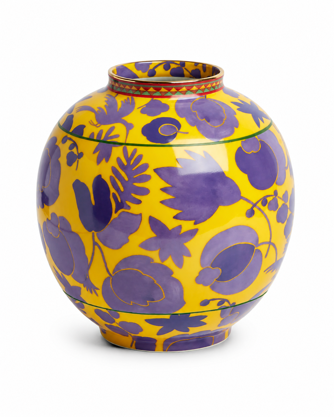 Bubble Vase Wildbird Yellow & Purple in Porcelain