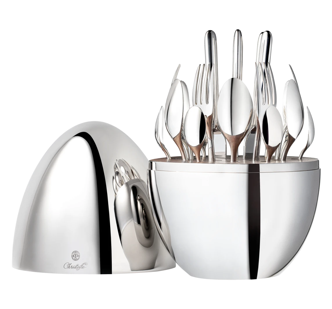 Mood 24-Piece Silver-Plated Flatware Set with Chest