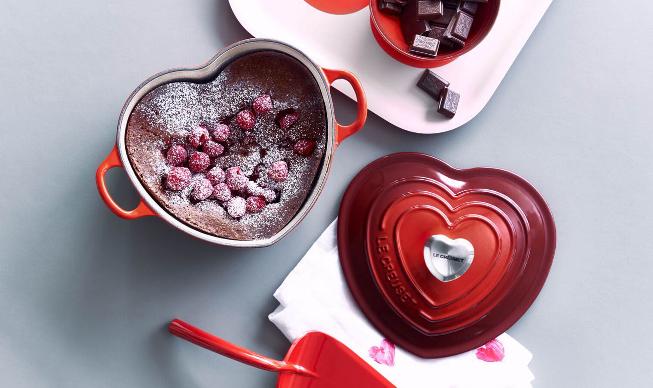 Cast Iron Heart Shaped Casserole with Heart Knob