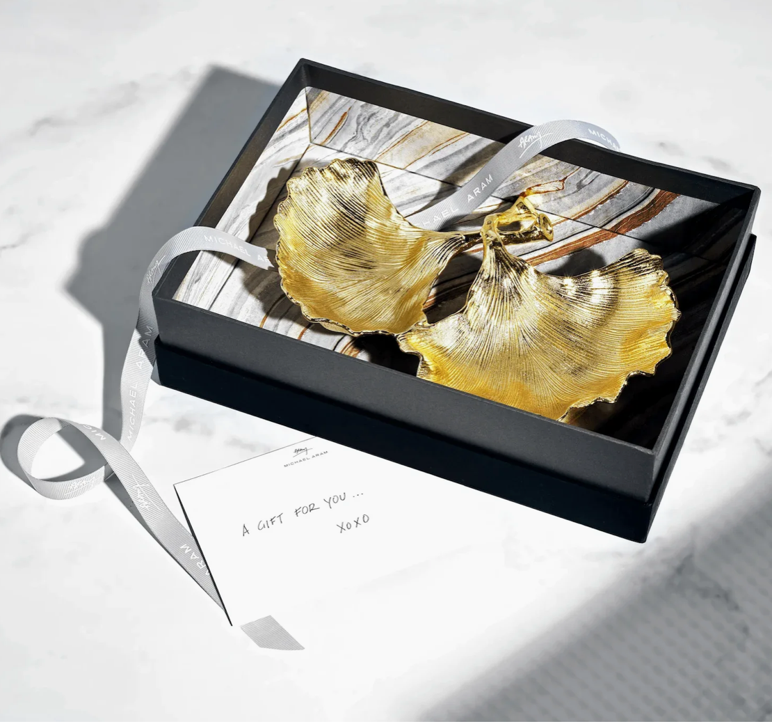 New Leaves Ginkgo Double Compartment Dish
