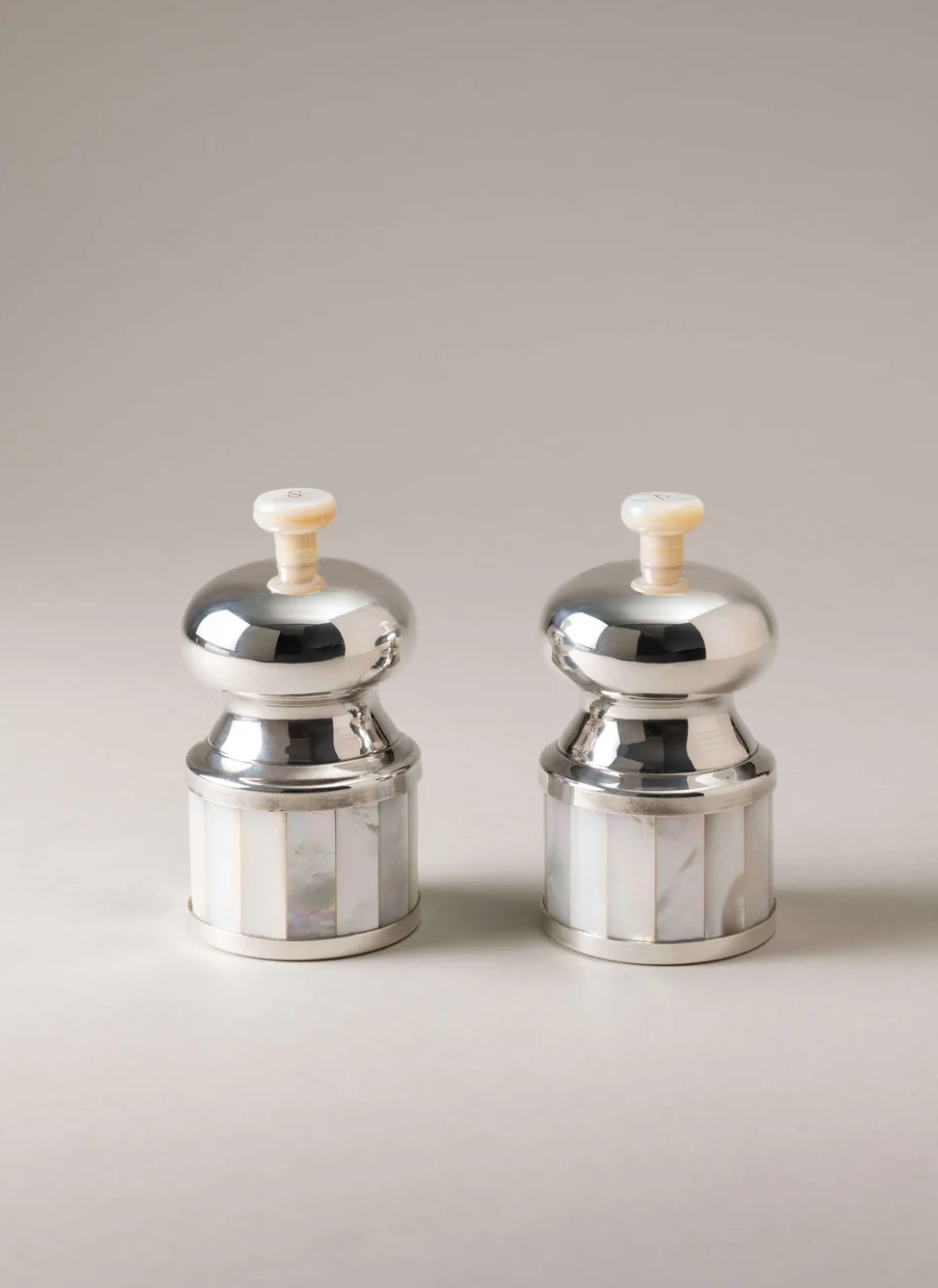 Small Mother Of Pearl Table Pepper and Salt Mill