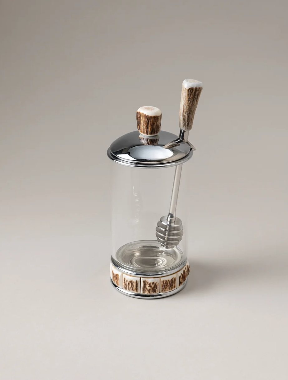 Stag Antler Honey Pot with Dipper