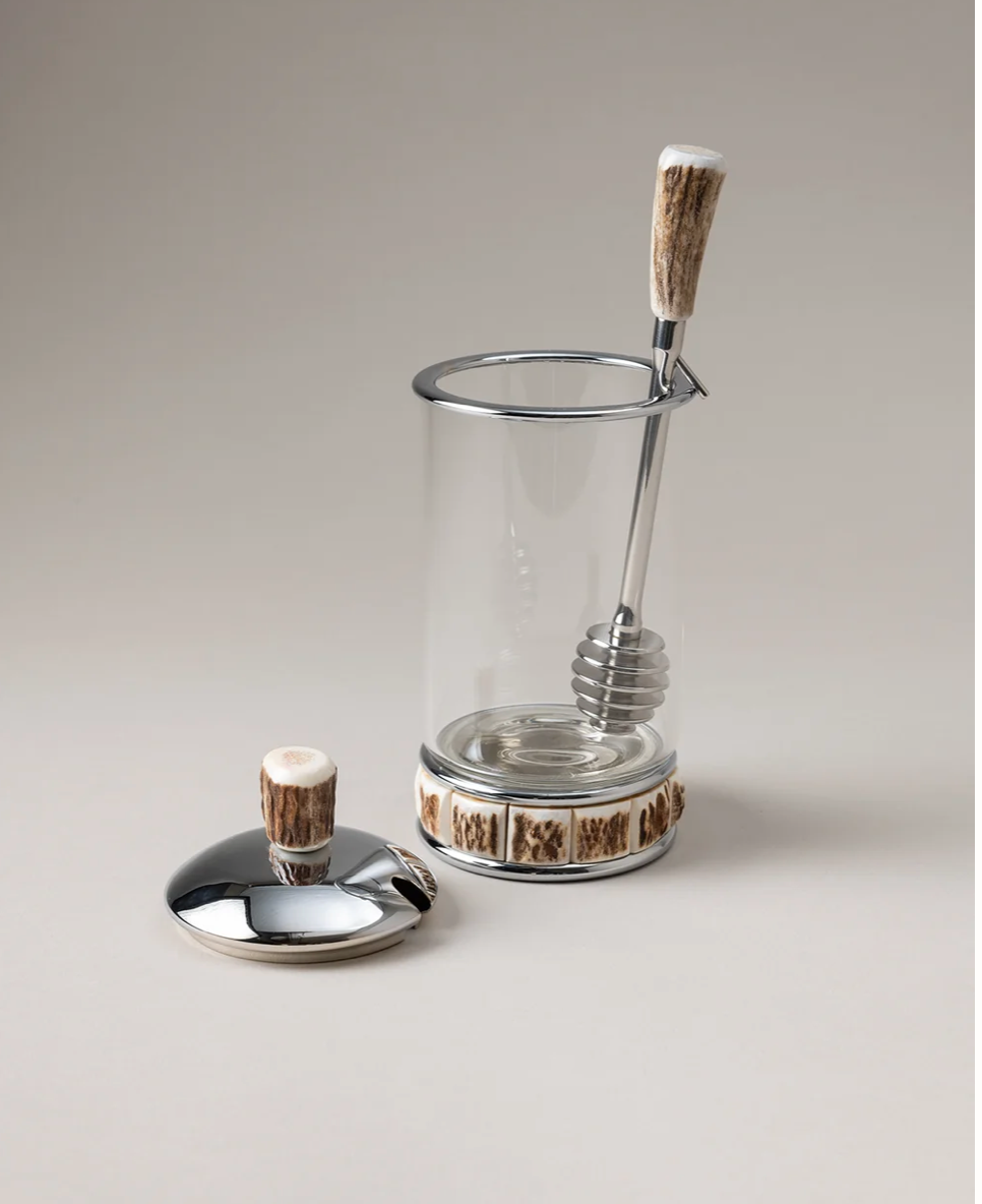 Stag Antler Honey Pot with Dipper