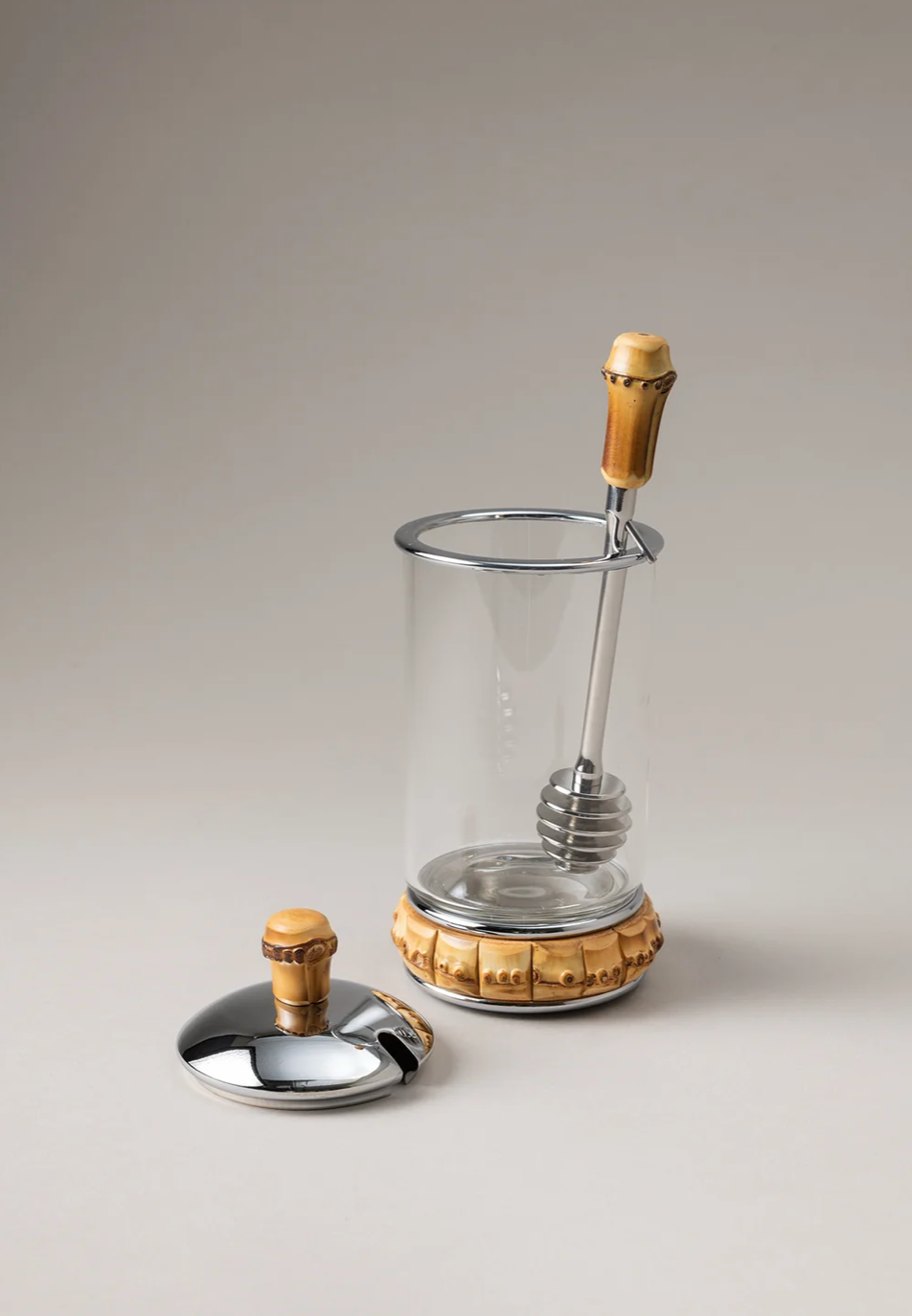 Bamboo Root Honey Pot with Dipper