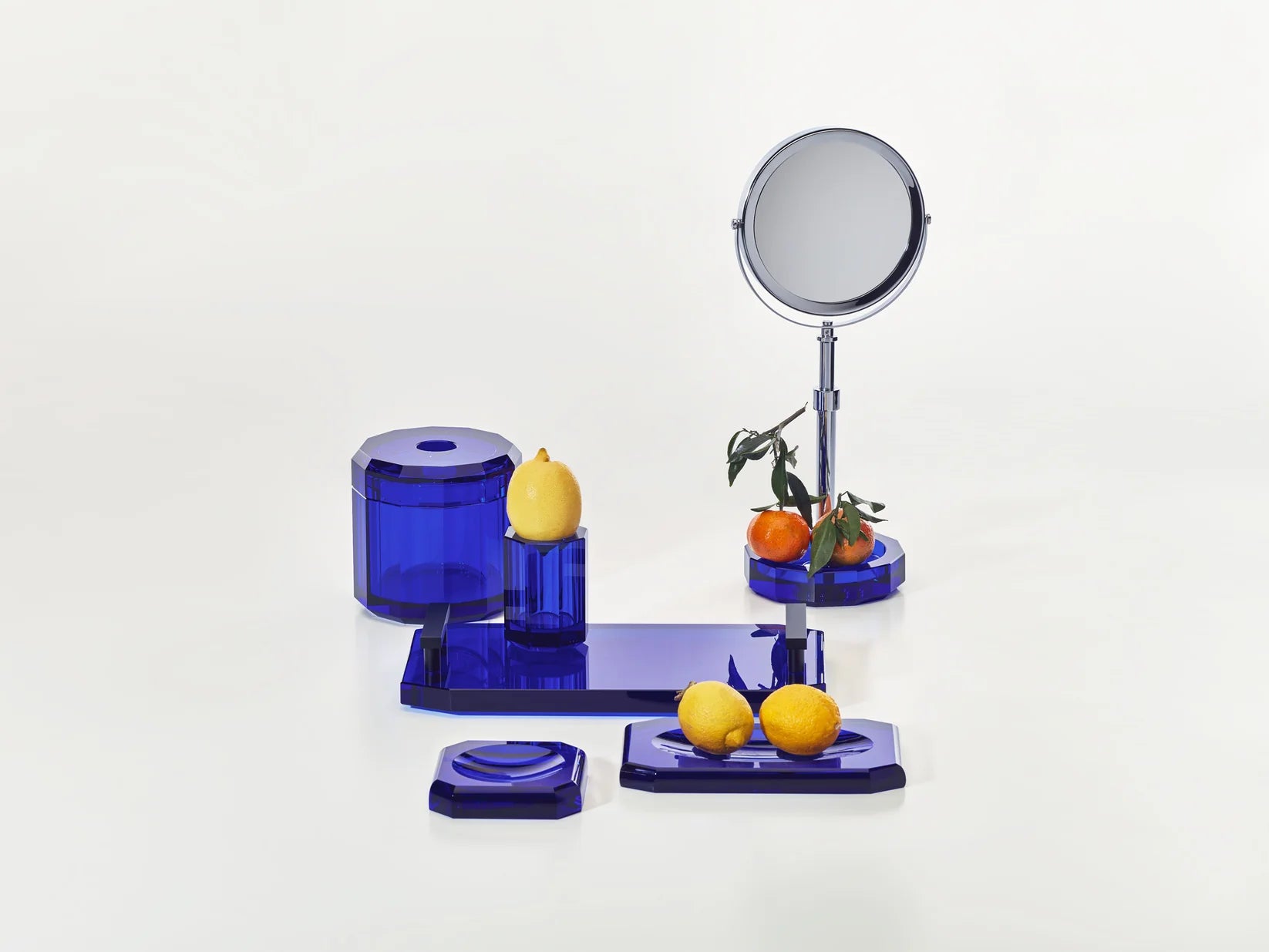Kristall Tablett - Amber and Chrome