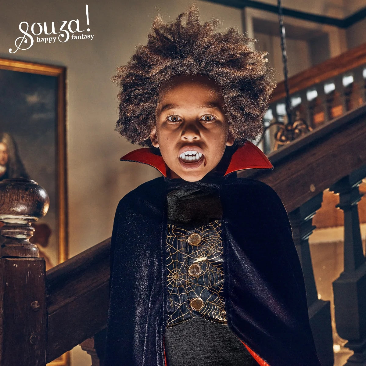 Dracula cape and vampire teeth