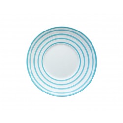 Hémisphère Turquoise Striped Dessert Plate