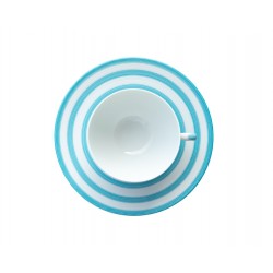 Hémisphère Turquoise Tea Cup Striped Plate