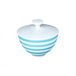 Hémisphère Turquoise Small Striped Sugar Bowl