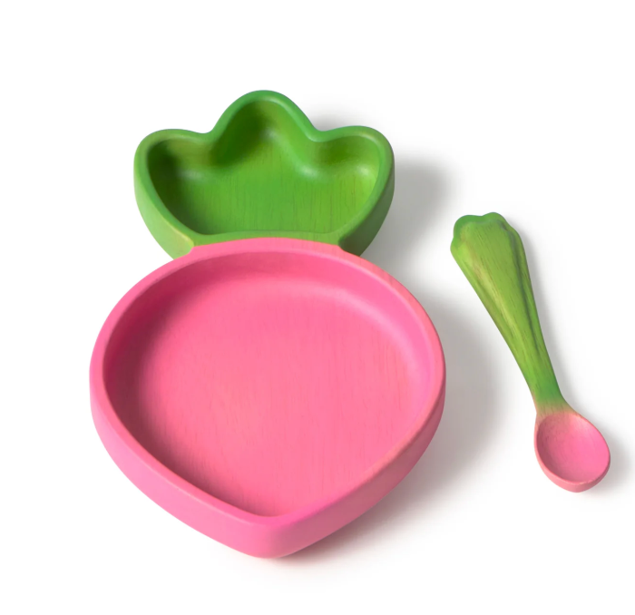 Ramona the Radish Kids' Tableware Set: Plate & Spoon