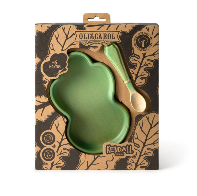 Kendall the Kale Kids' Tableware Set: Plate & Spoon