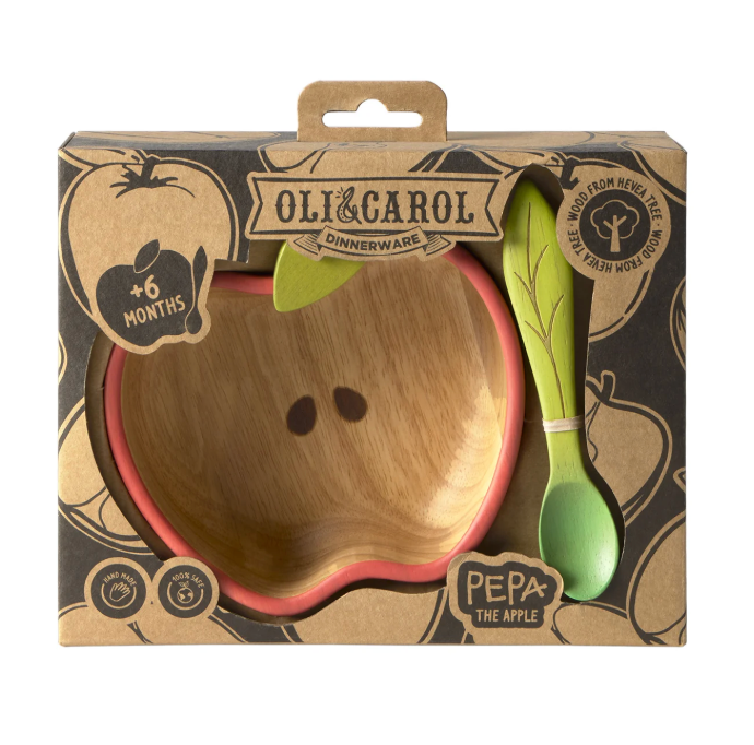 Pepa the Apple Kids' Tableware Set: Bowl & Spoon