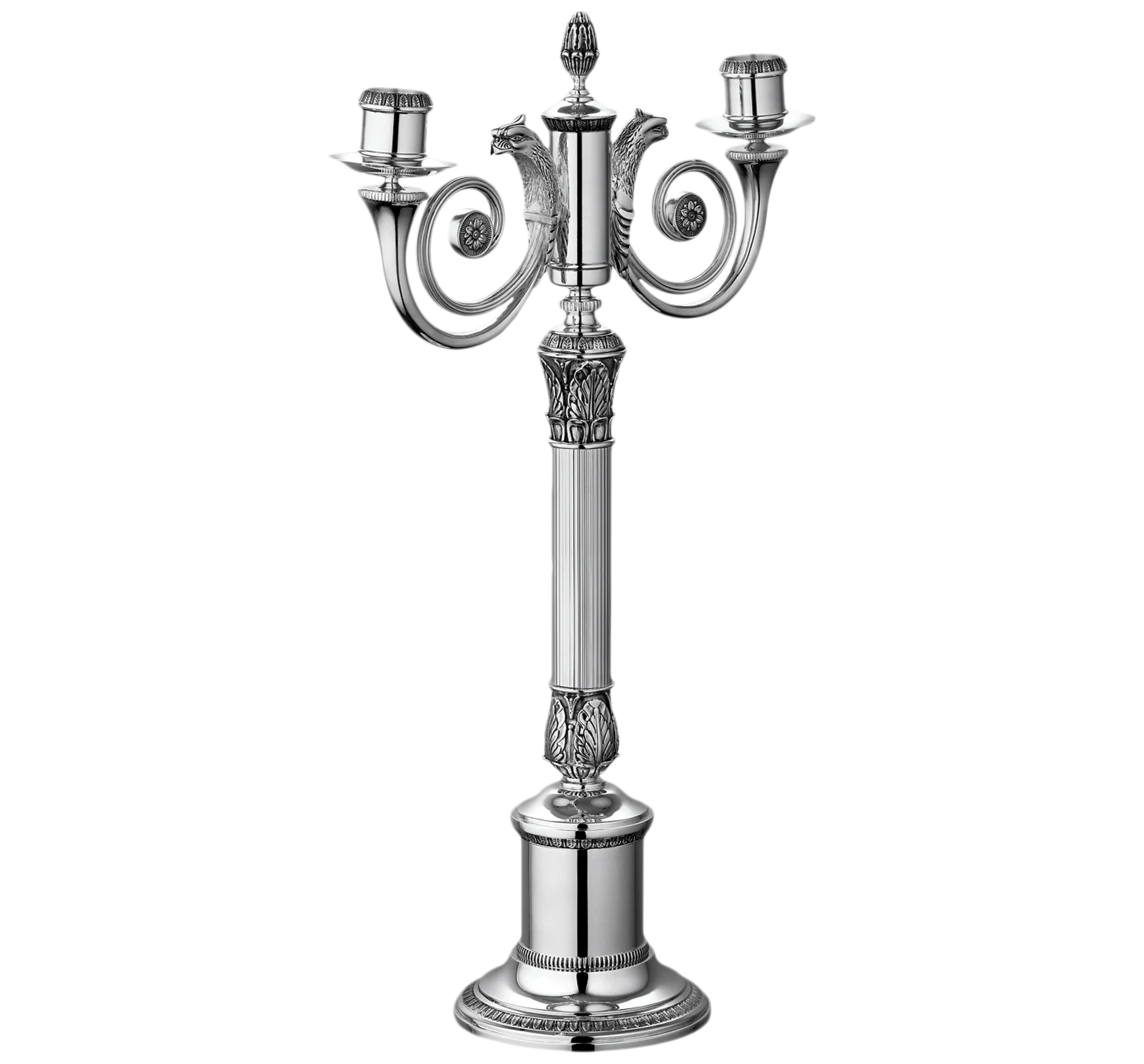 Malmaison Silver Plated Two Light Candelabra
