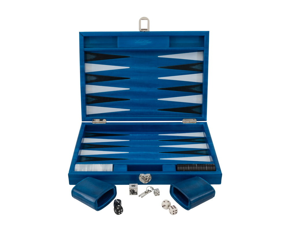 Louis Backgammon Medium Patinated Blue