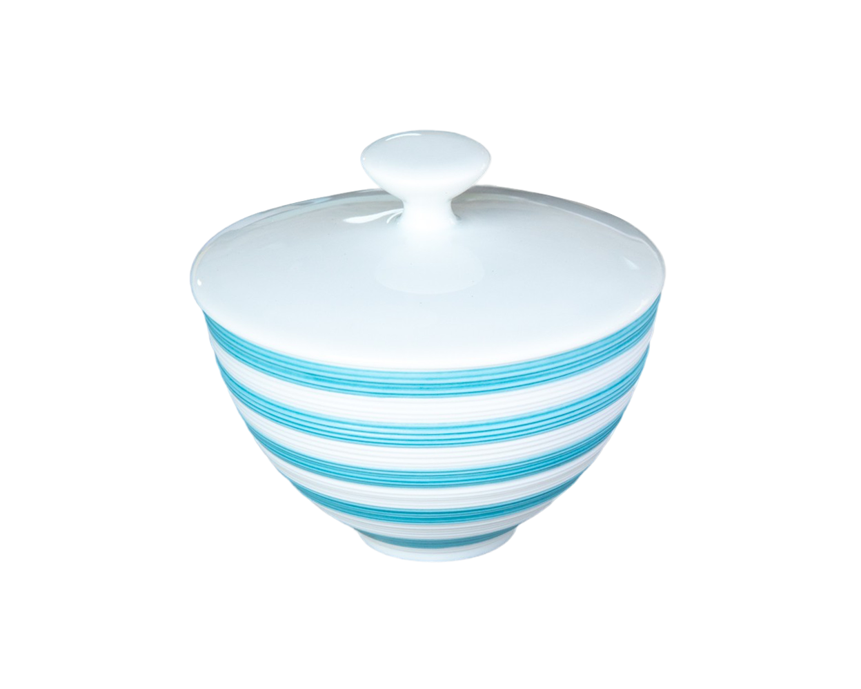 Hémisphère Turquoise Small Striped Sugar Bowl