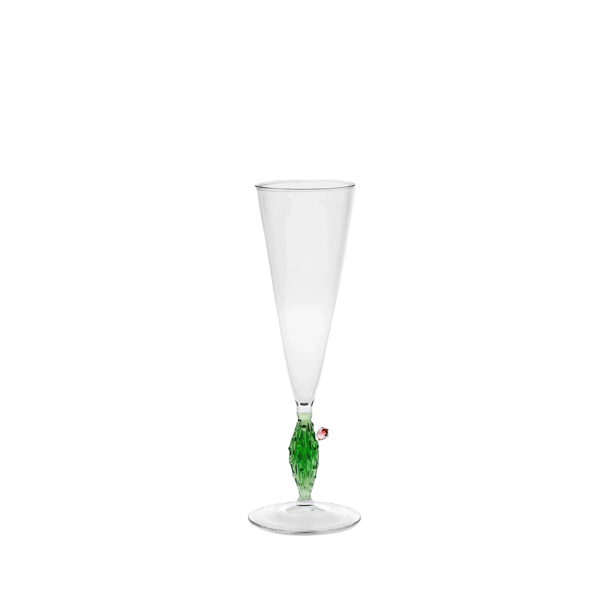 Green Cactus Champagne Flute (Set of 4)