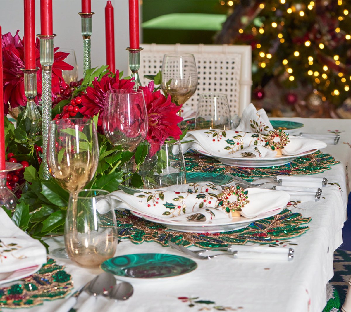 Gem Wreath Napkin Ring - Set of 4