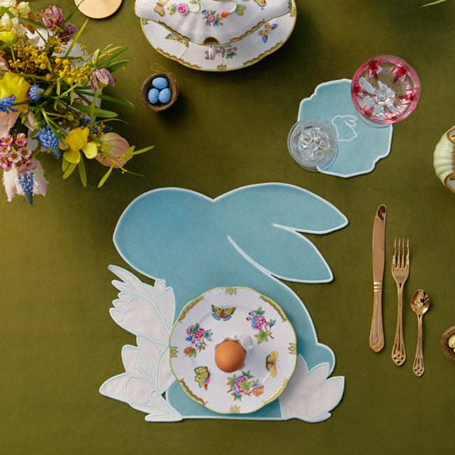 Easter Bunny Velvet Coasters - Set of 2