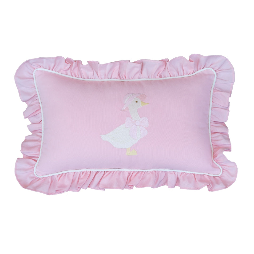 Pink Goose Ruffle Pillow