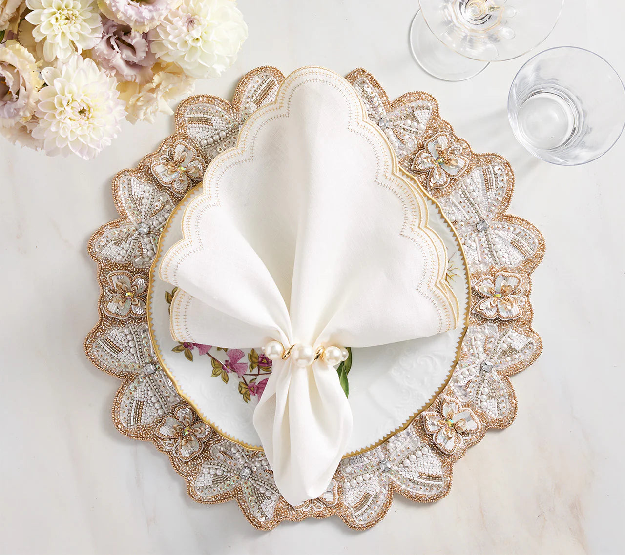 Pearl Drift Napkin Ring - Set of 4