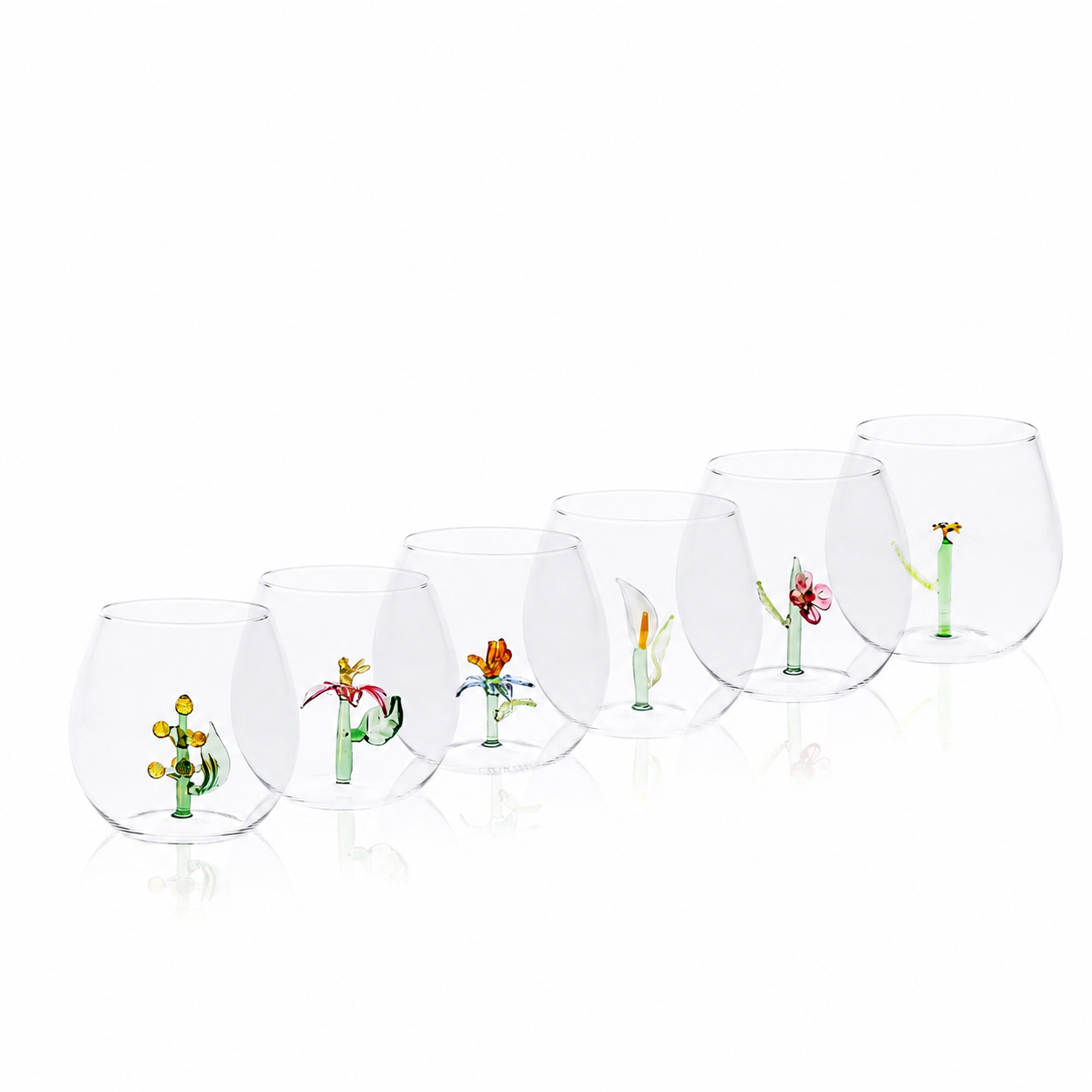 Flower Power Glasses (Set of 6)