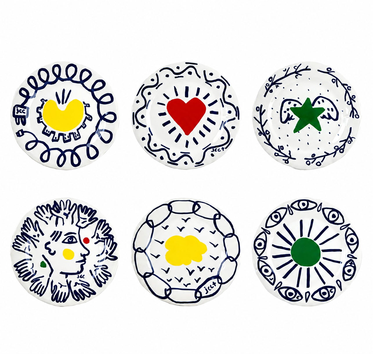 Set of 6 assorted dessert plates - L'Archipel Sentimental