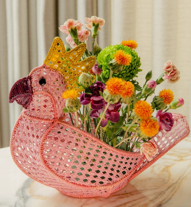 Pink Cockatoo Bread Basket