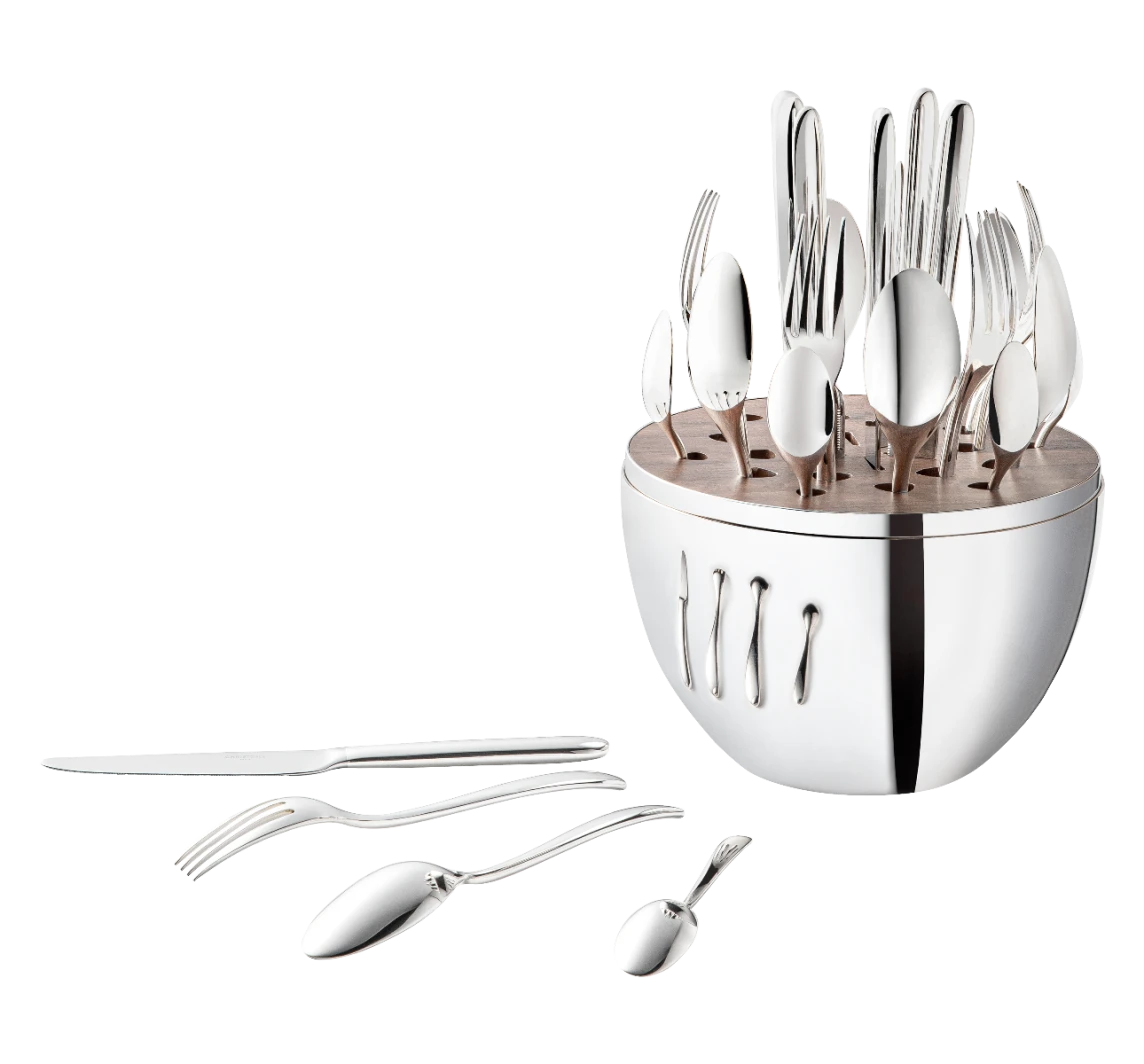 Mood 24-Piece Silver-Plated Flatware Set with Chest