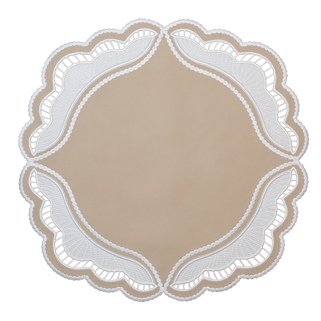 Oyster Faux Leather Placemats - Set of 2