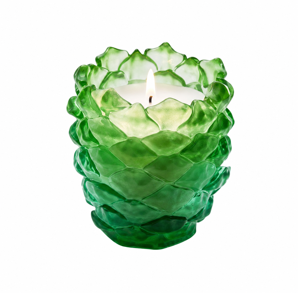 Pine Scented Candle Holder Green