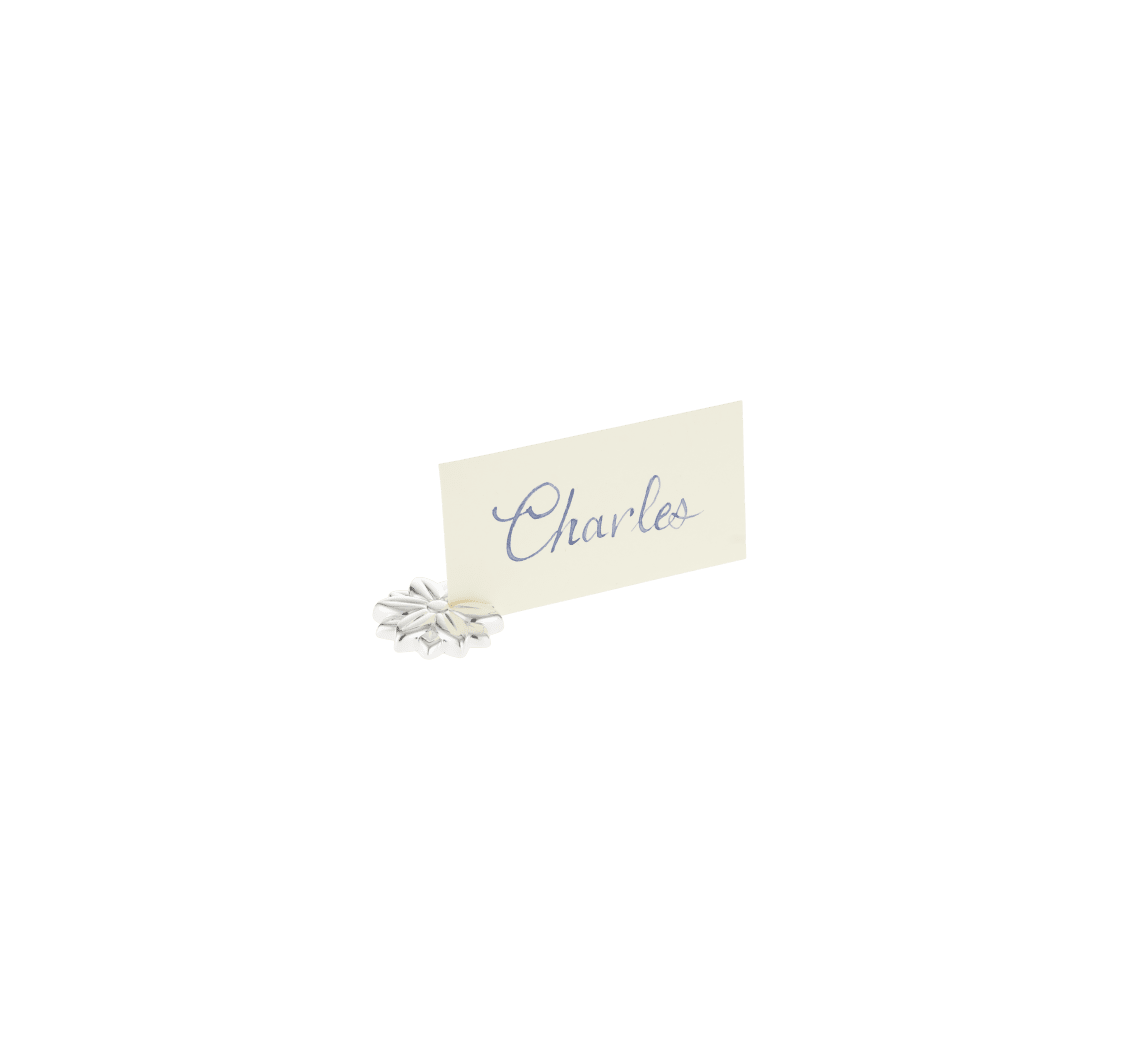 Silver-Plated Palmettes Place Card Holders - Set of 2