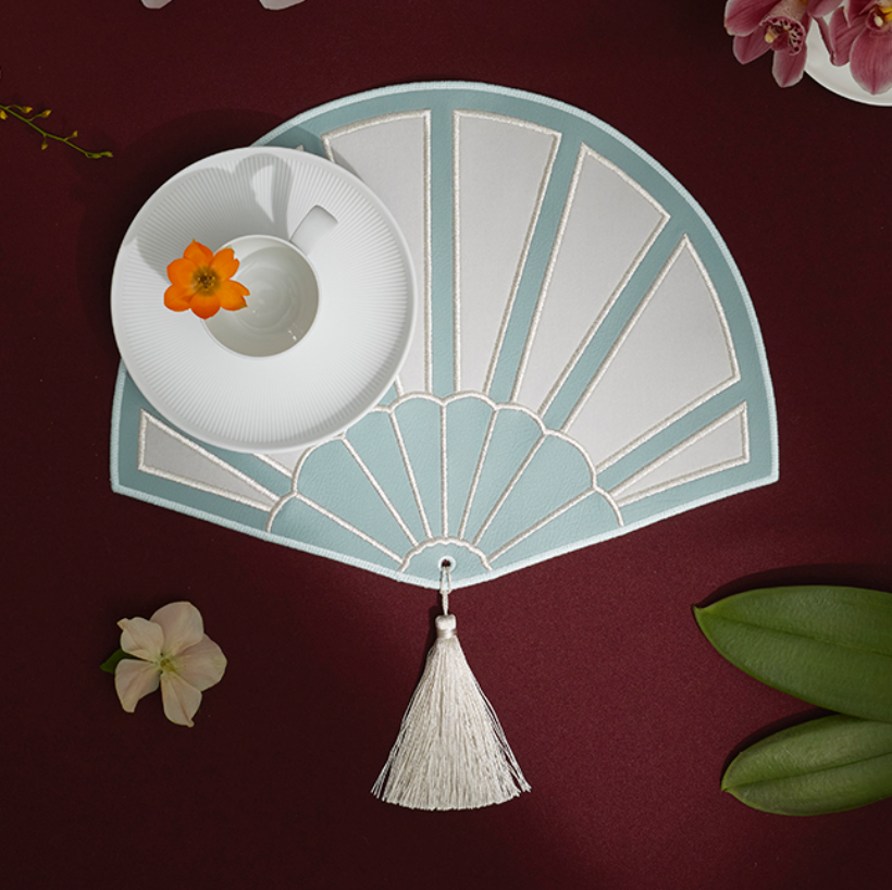 Tea Placemats Orangery Faux Leather - Set of 2