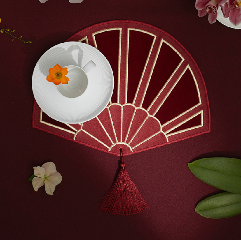 Tea Placemats Orangery Faux Leather - Set of 2