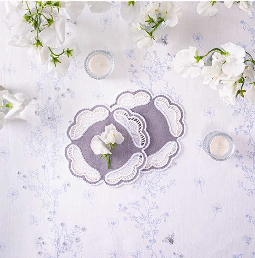 Oyster Linen Coasters - Set of 2