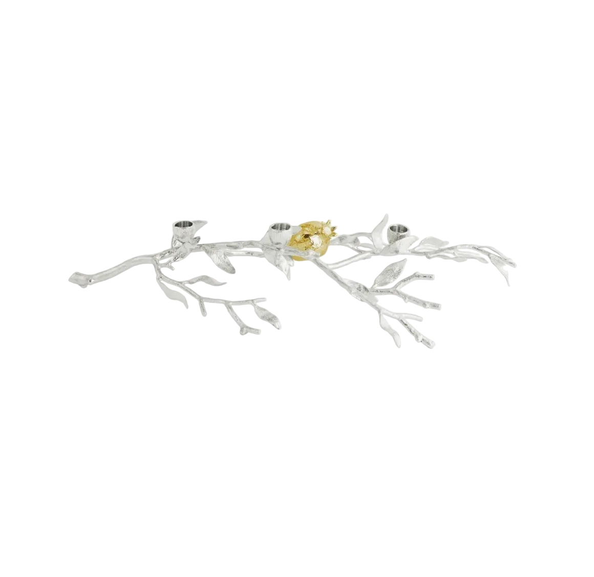 Pomegranate Silver & Gold Low Candleholders