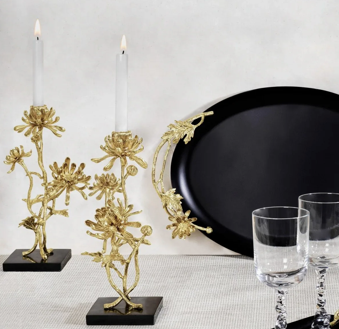 Dahlia Tall Candleholders - Set of 2
