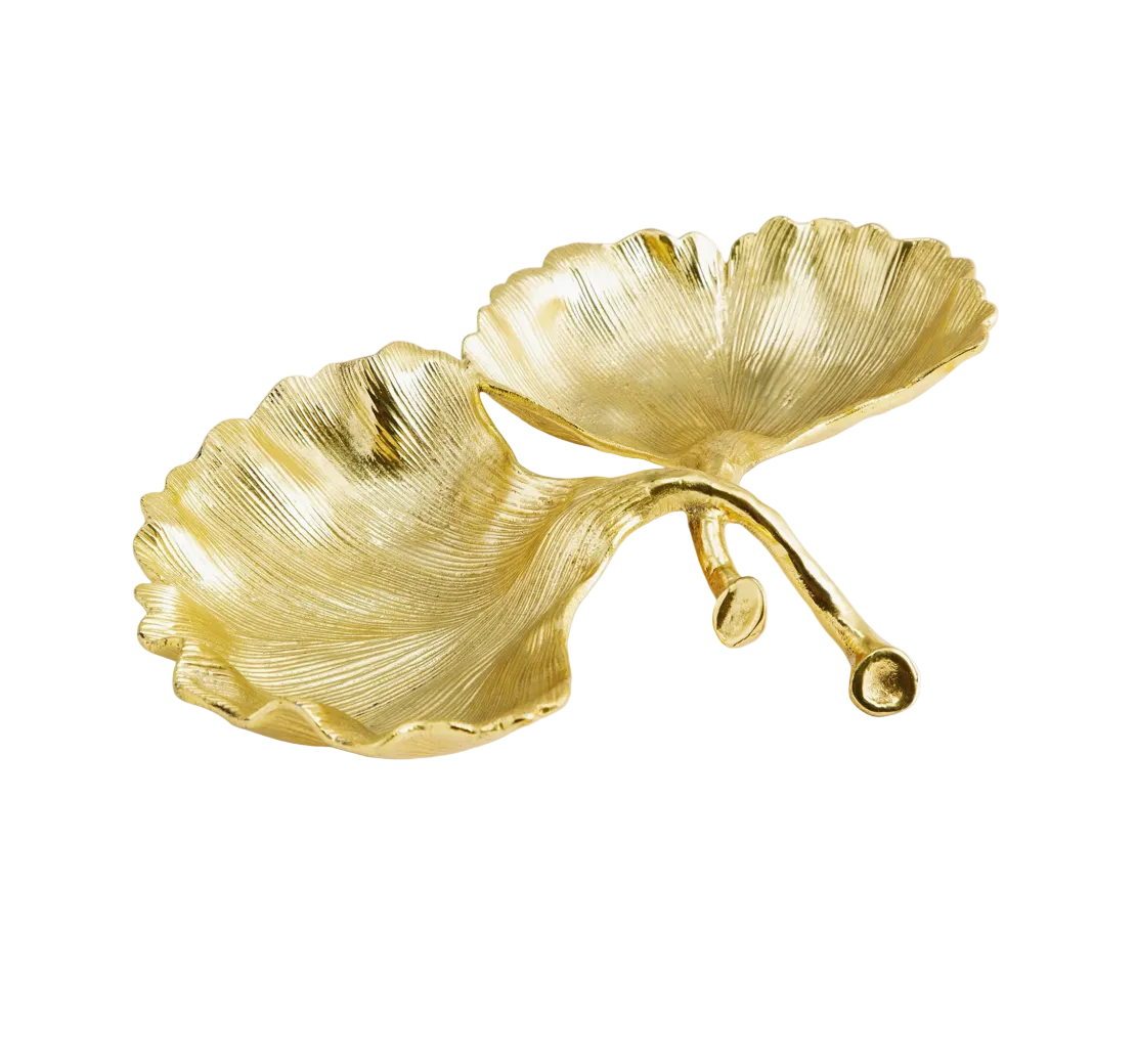 New Leaves Ginkgo Double Compartment Dish