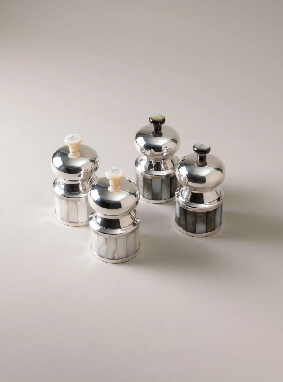 Small Mother Of Pearl Table Pepper and Salt Mill