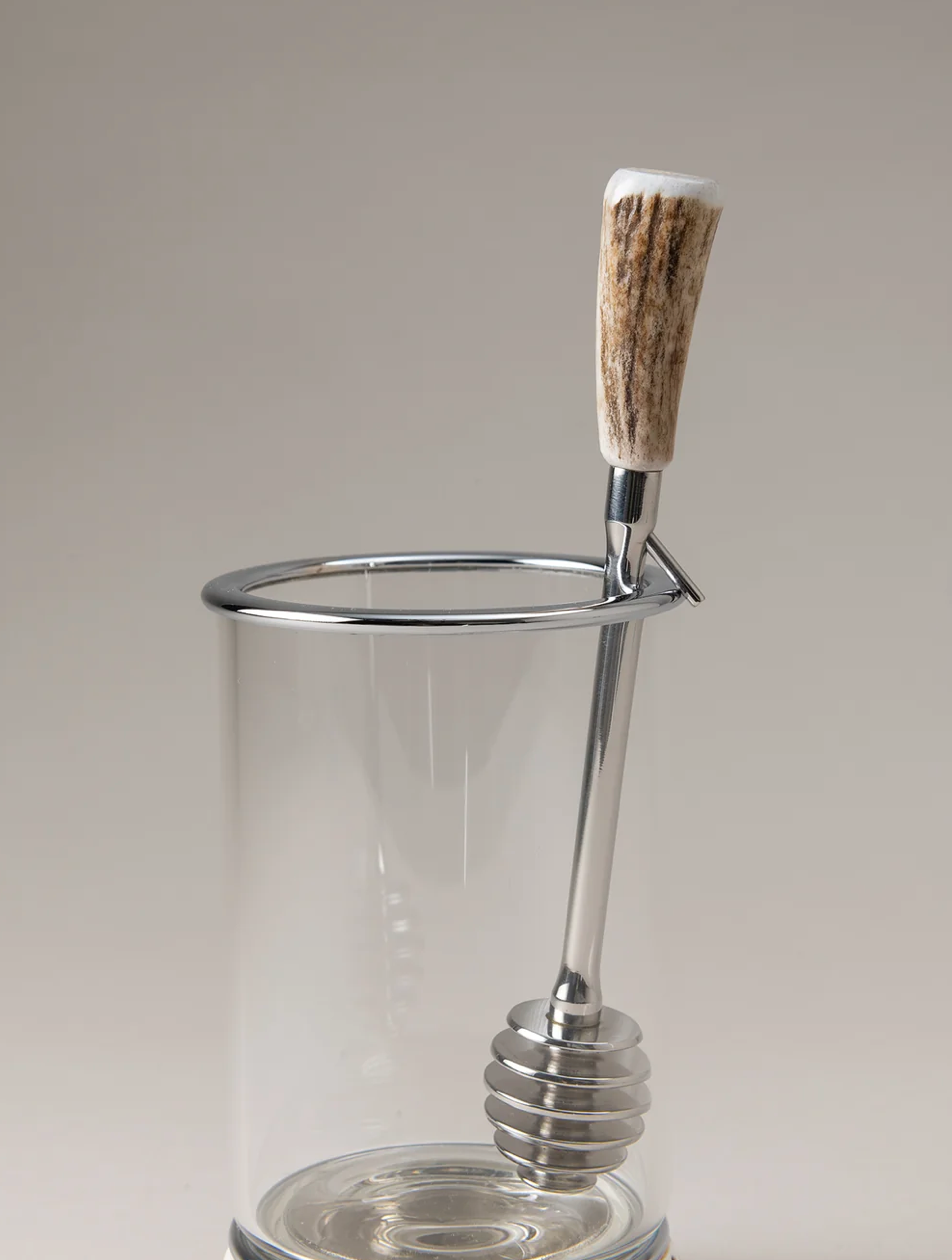 Stag Antler Honey Pot with Dipper