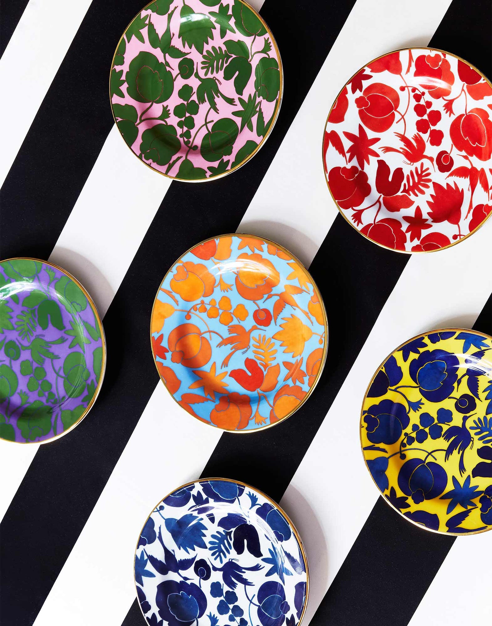 Wildbird Mix Dessert Plate - Set of 6