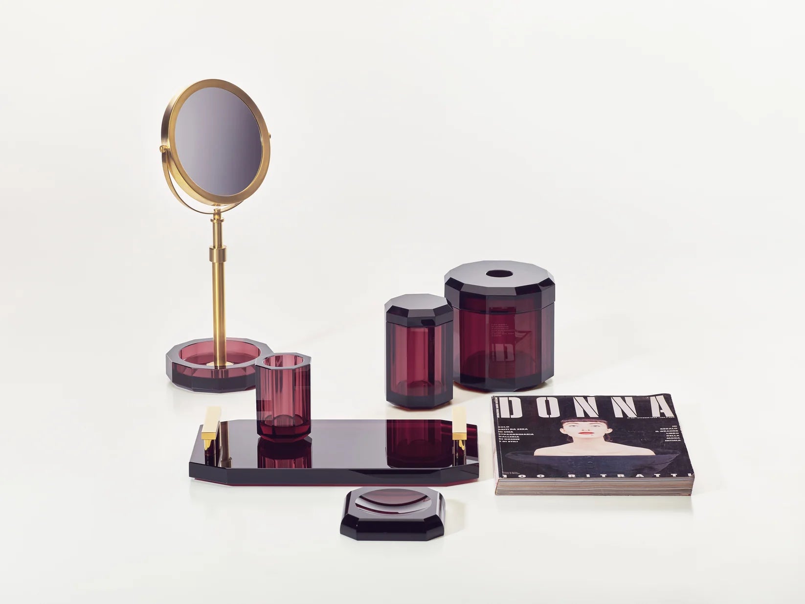Kristall Tablett - Amber and Chrome