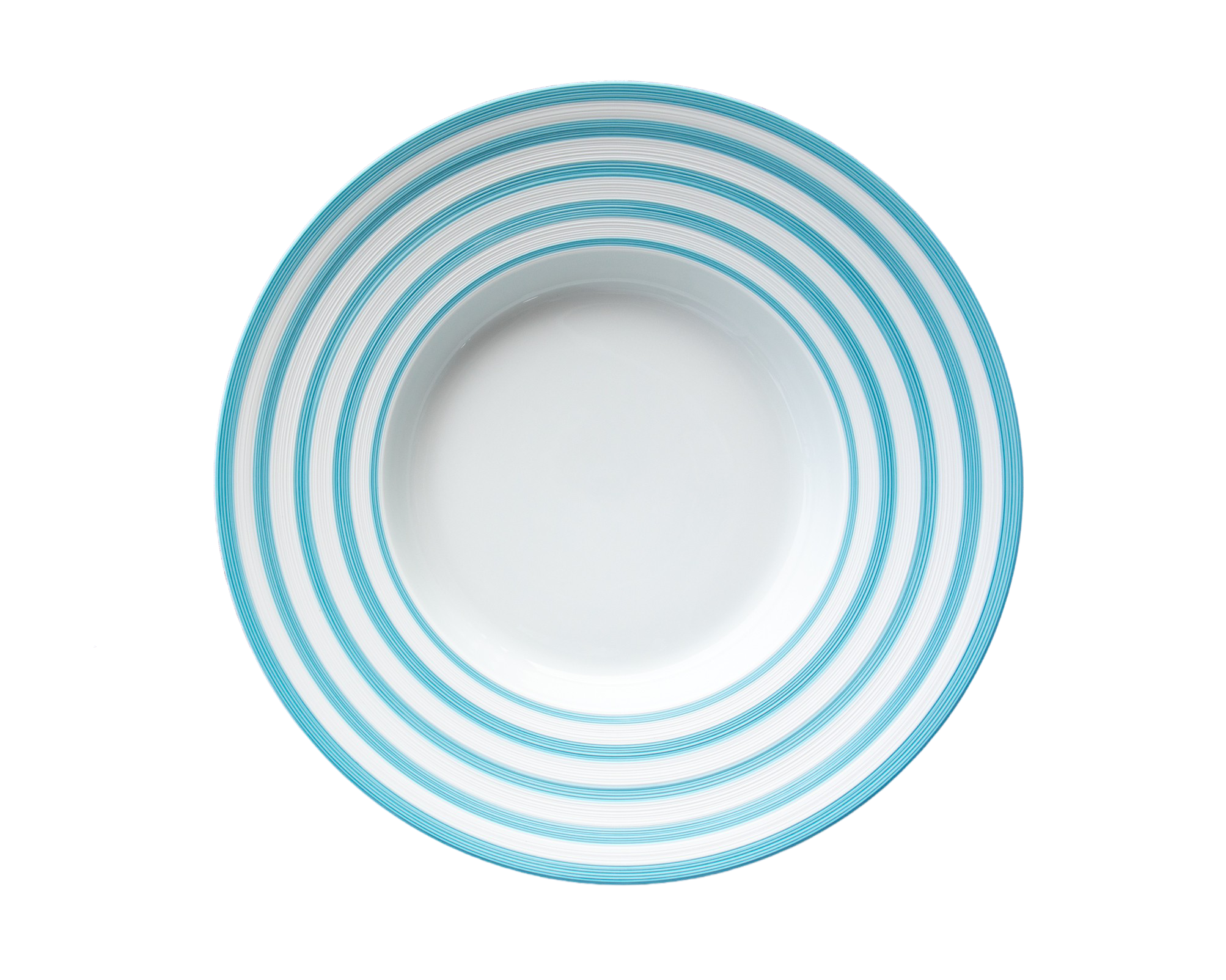 Hémisphère Turquoise Medium Striped Pasta Plate