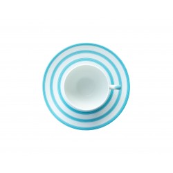 Hémisphère Turquoise Coffee Cup Striped Plate