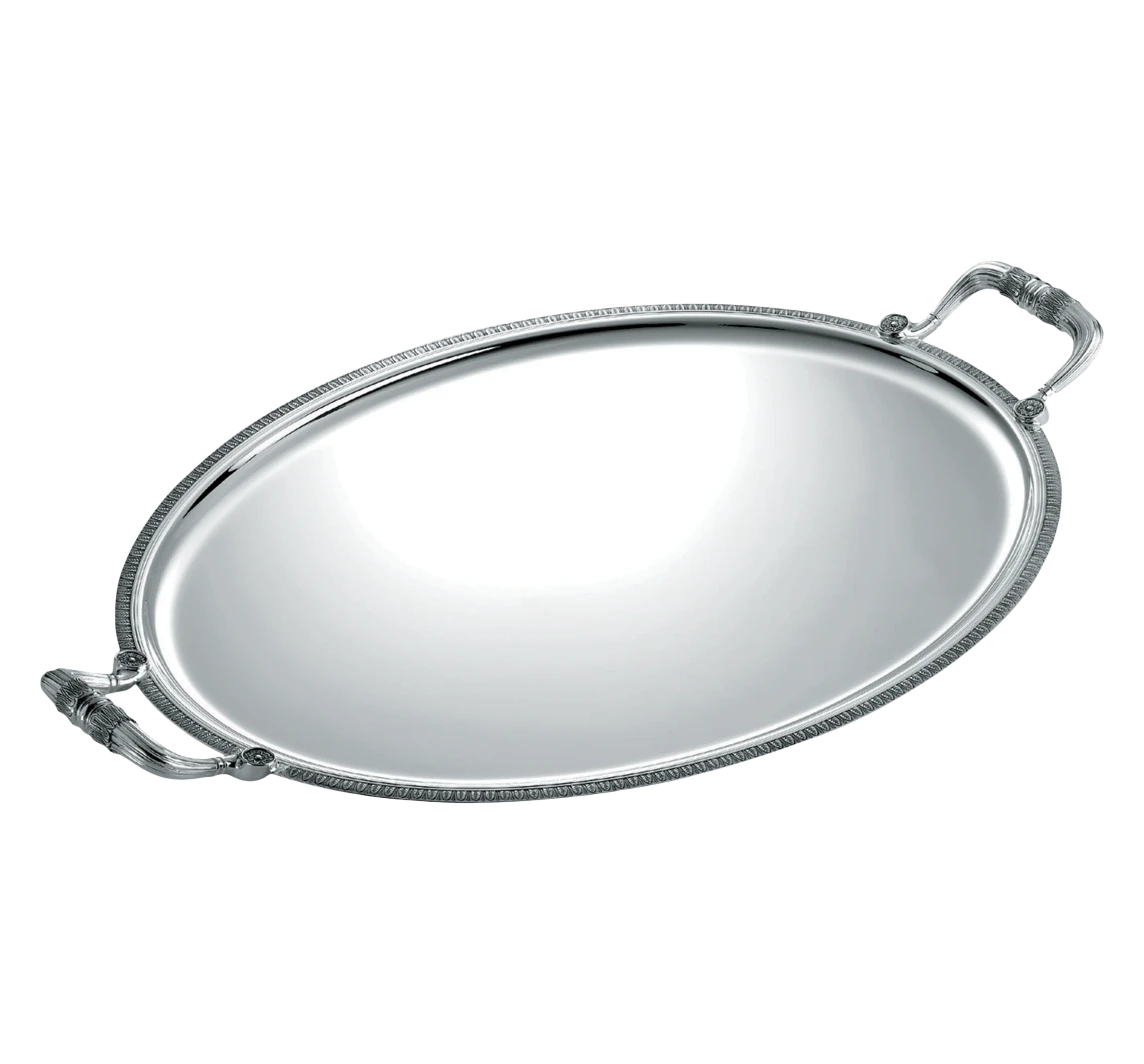 Malmaison Silver Oval Plated Tray with Handles