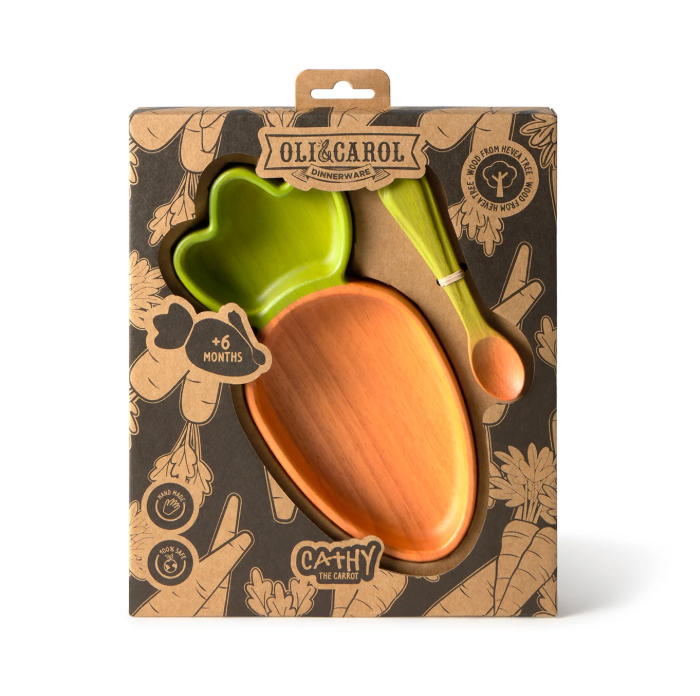 Cathy The Carrot Kids' Tableware Set: Plate & Spoon