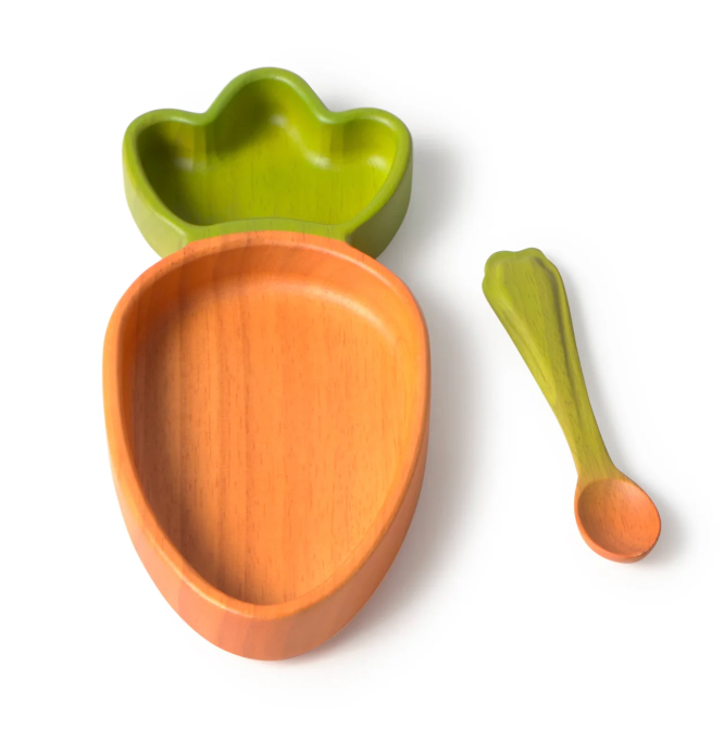 Cathy The Carrot Kids' Tableware Set: Plate & Spoon