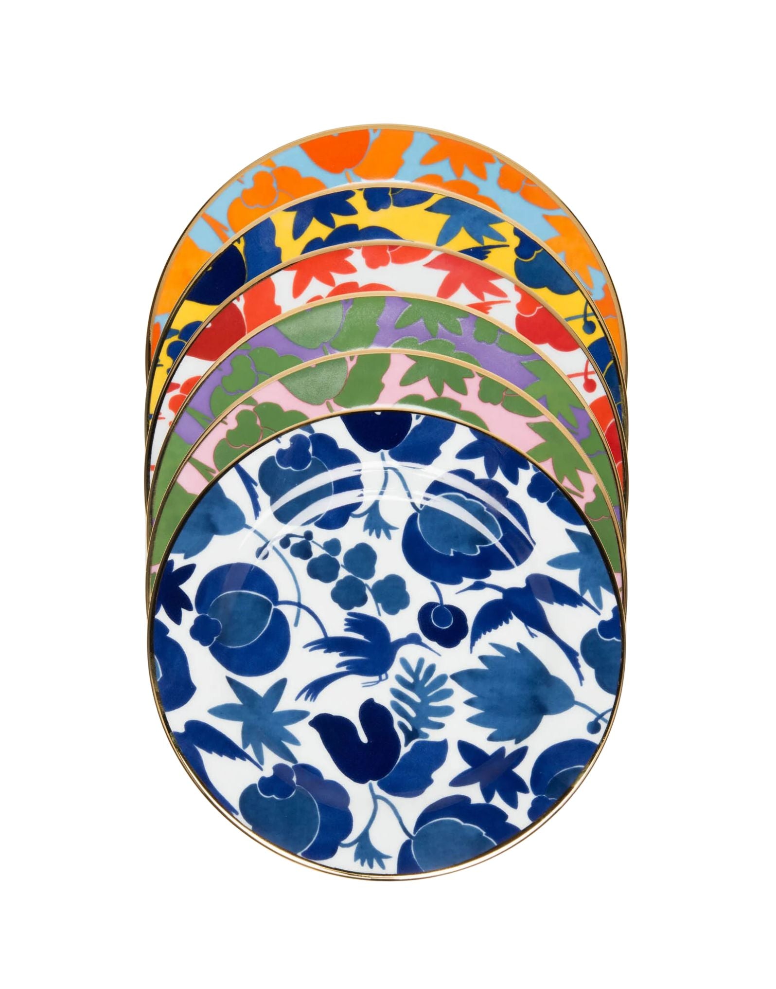 Wildbird Mix Dessert Plate - Set of 6