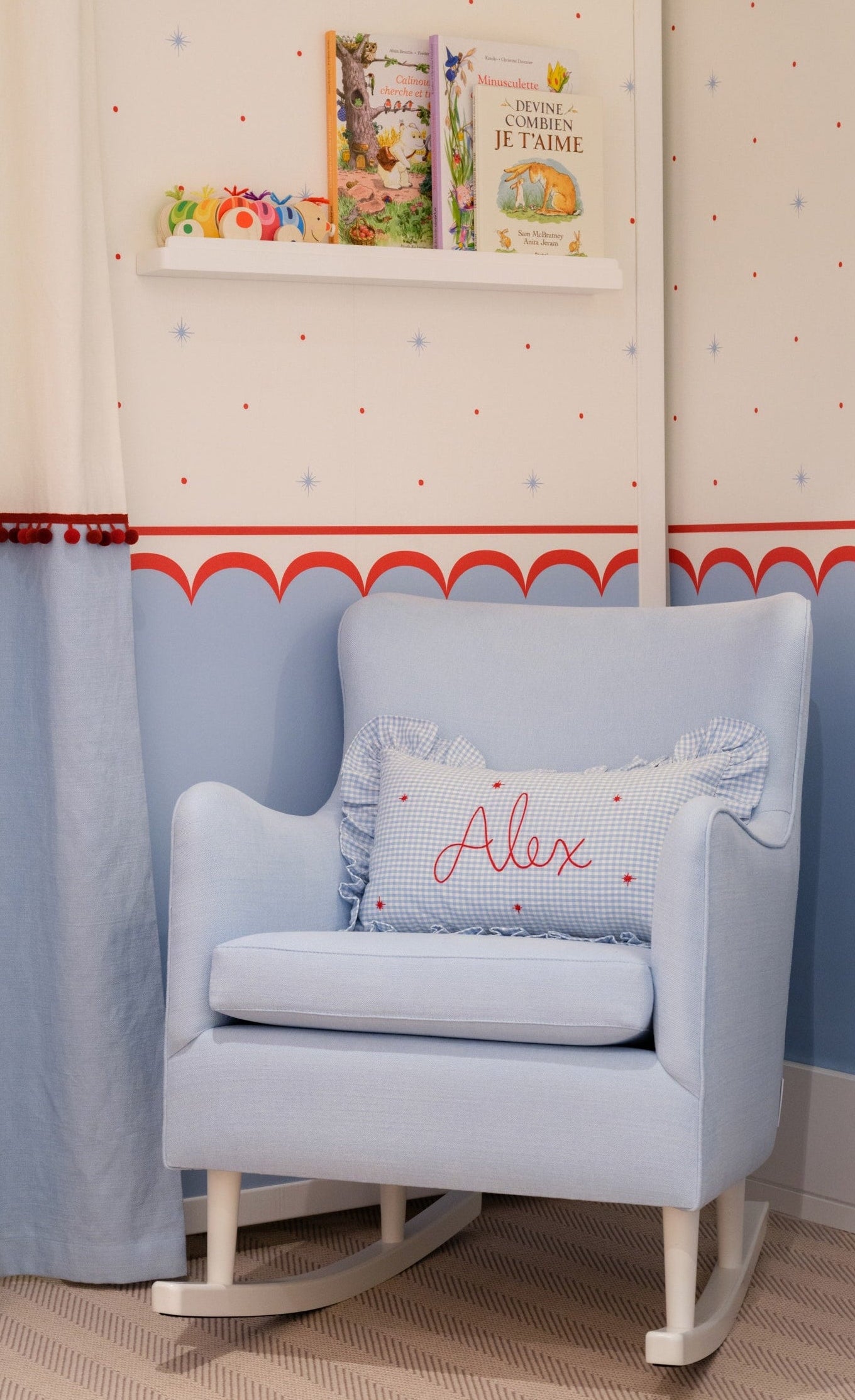 Your Name - Vichy & Flower Pillow