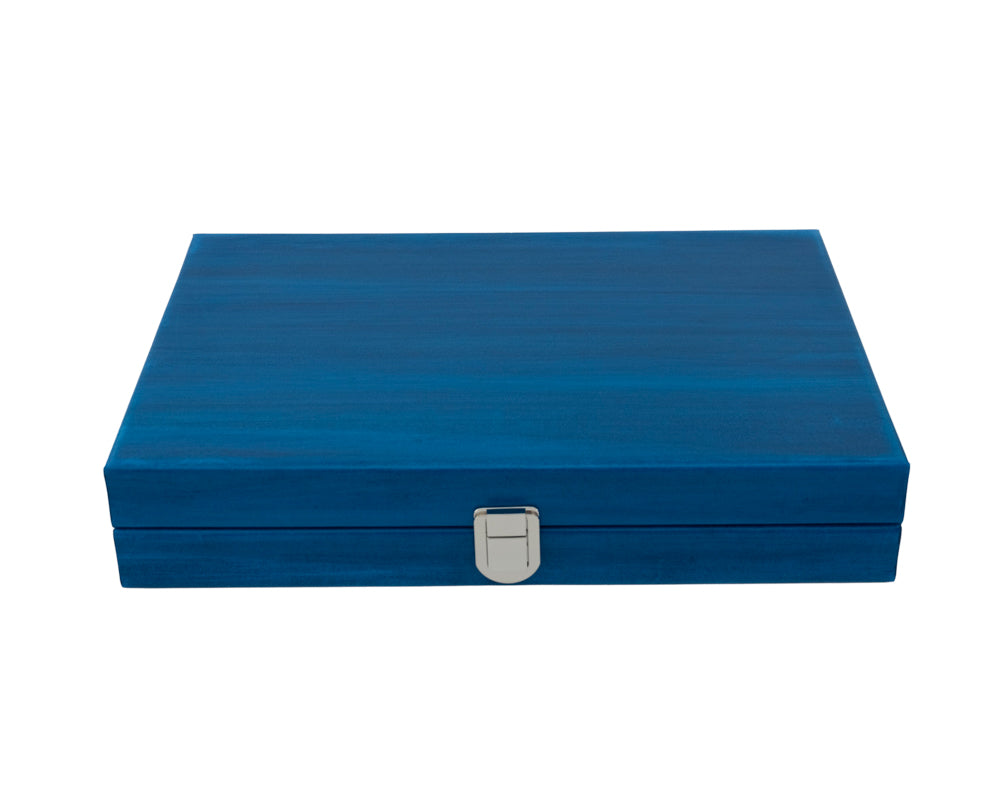Louis Backgammon Medium Patinated Blue